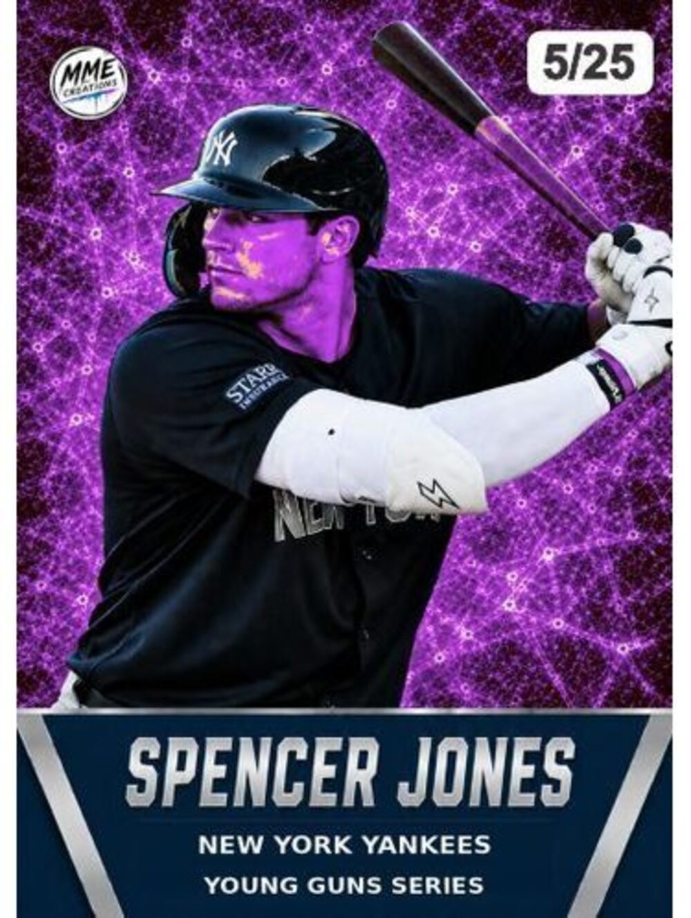 4248 Spencer Jones Young Guns Limited Edition Laminated Card /25 | Purple Ice